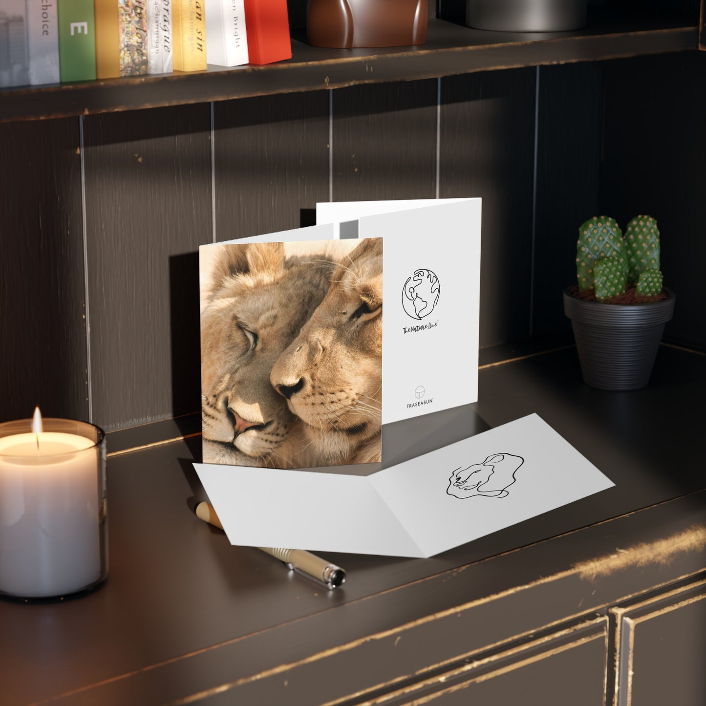 Lion Animal Print Greeting Cards