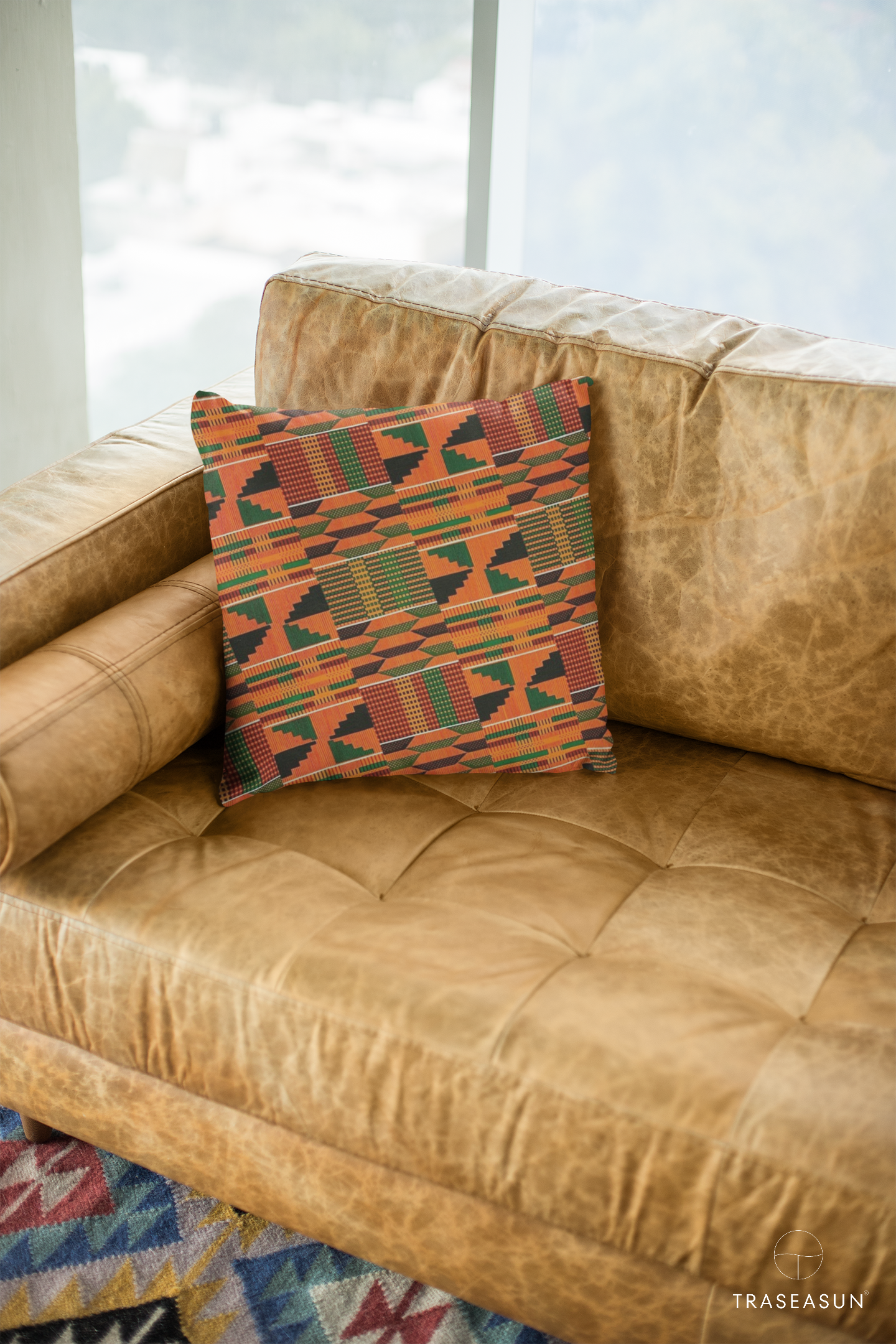 Kente Cloth Print Pillow