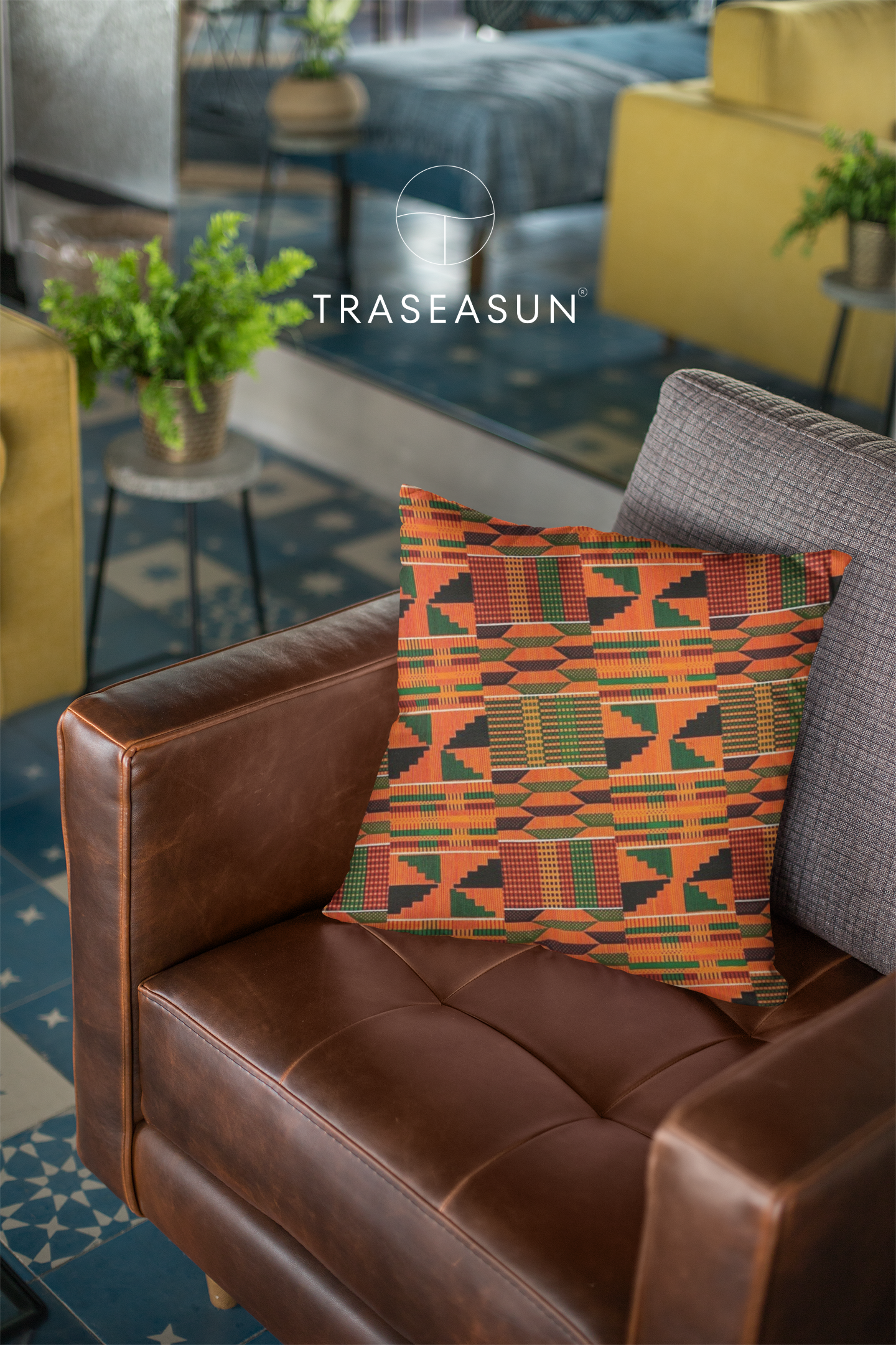 Kente Cloth Print Pillow