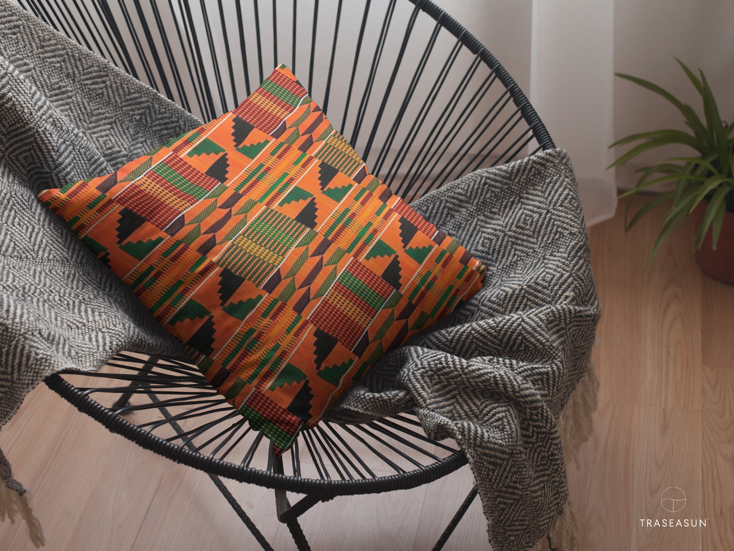 Kente Cloth Print Pillow