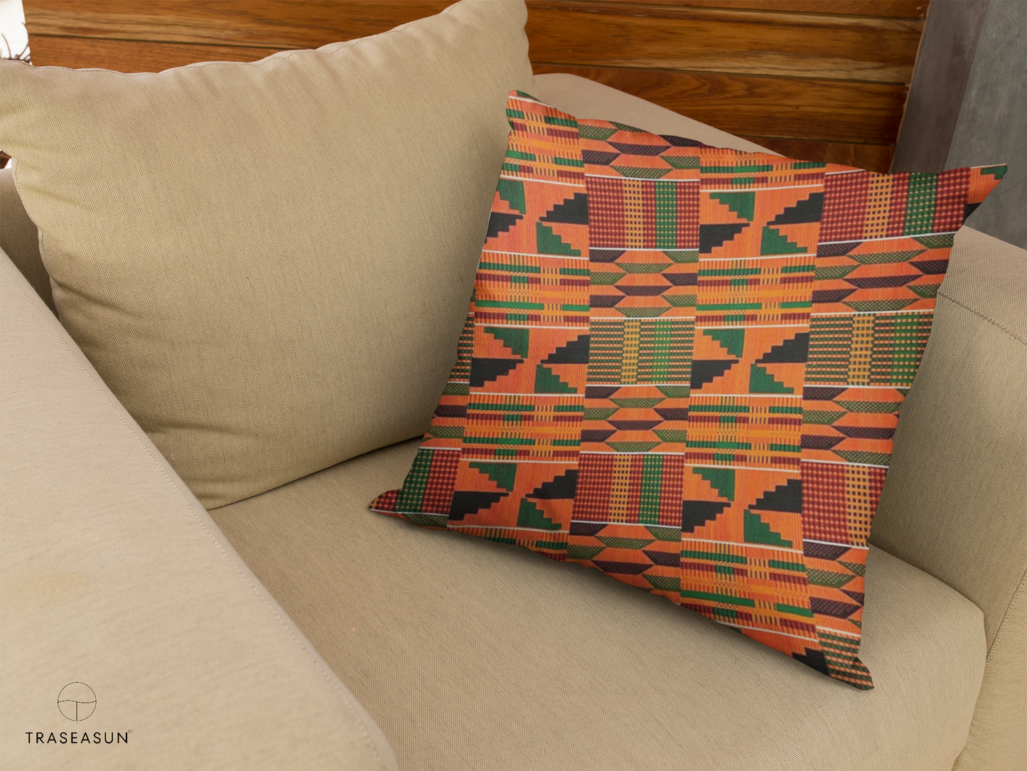 Kente Cloth Print Pillow