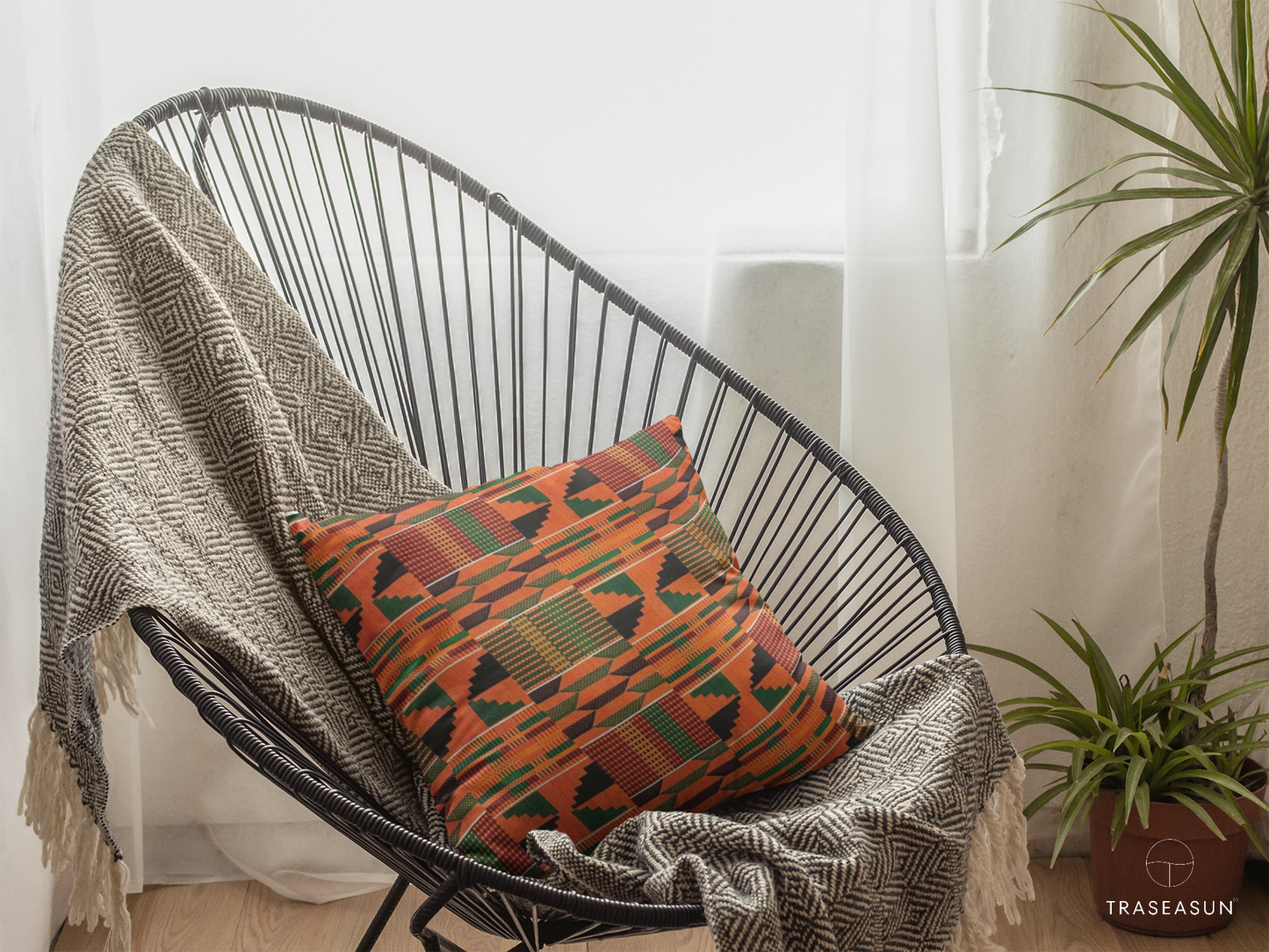 Kente Cloth Print Pillow